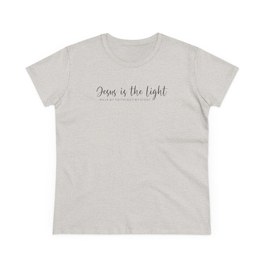 Women's Tee - "Jesus is the Light" Minimalist Shirt
