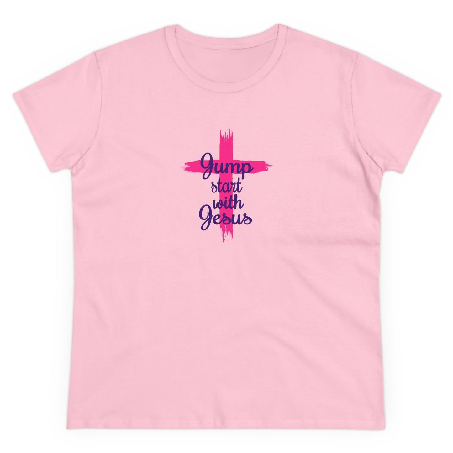 Women's Jump Start Pink & Purple Cross Tee