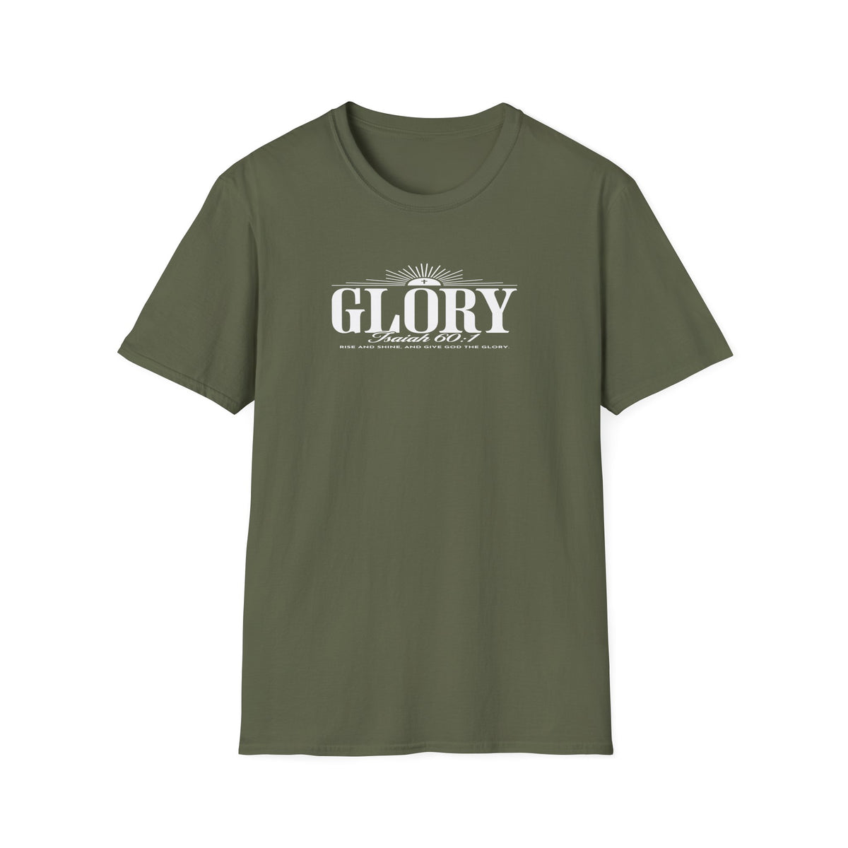 Glory Isaiah 60:1 Christian T-Shirt — Vintage Sunrise Faith Tee