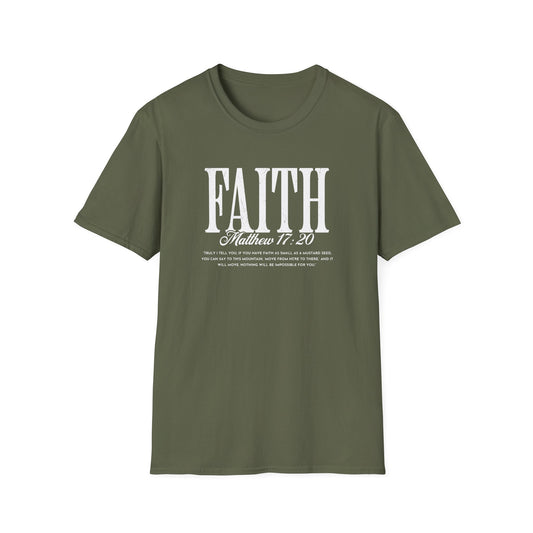 Faith Matthew 17:20 T-Shirt — Inspirational Christian Scripture Tee