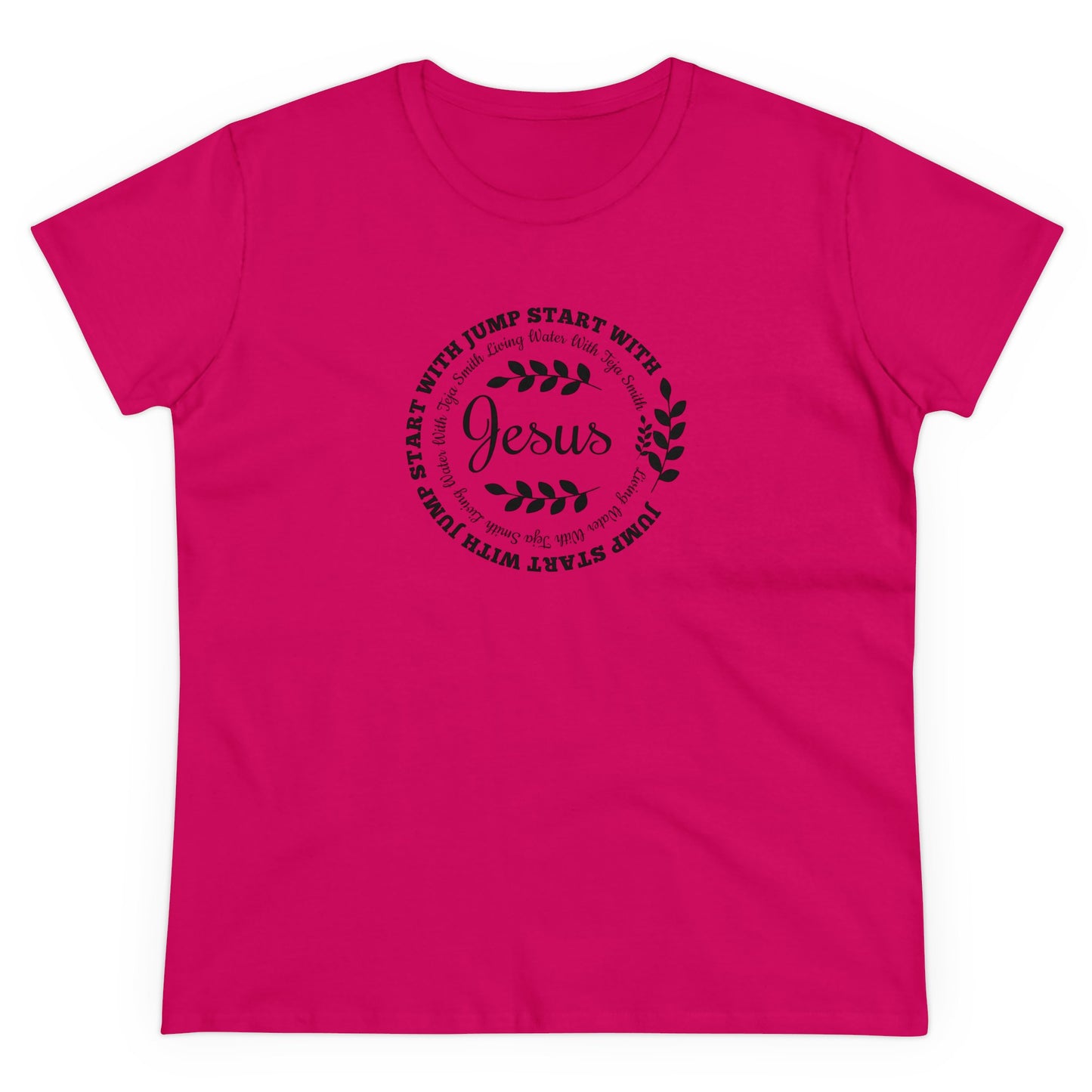 Women's Jump Start White Circle Wreath Tee