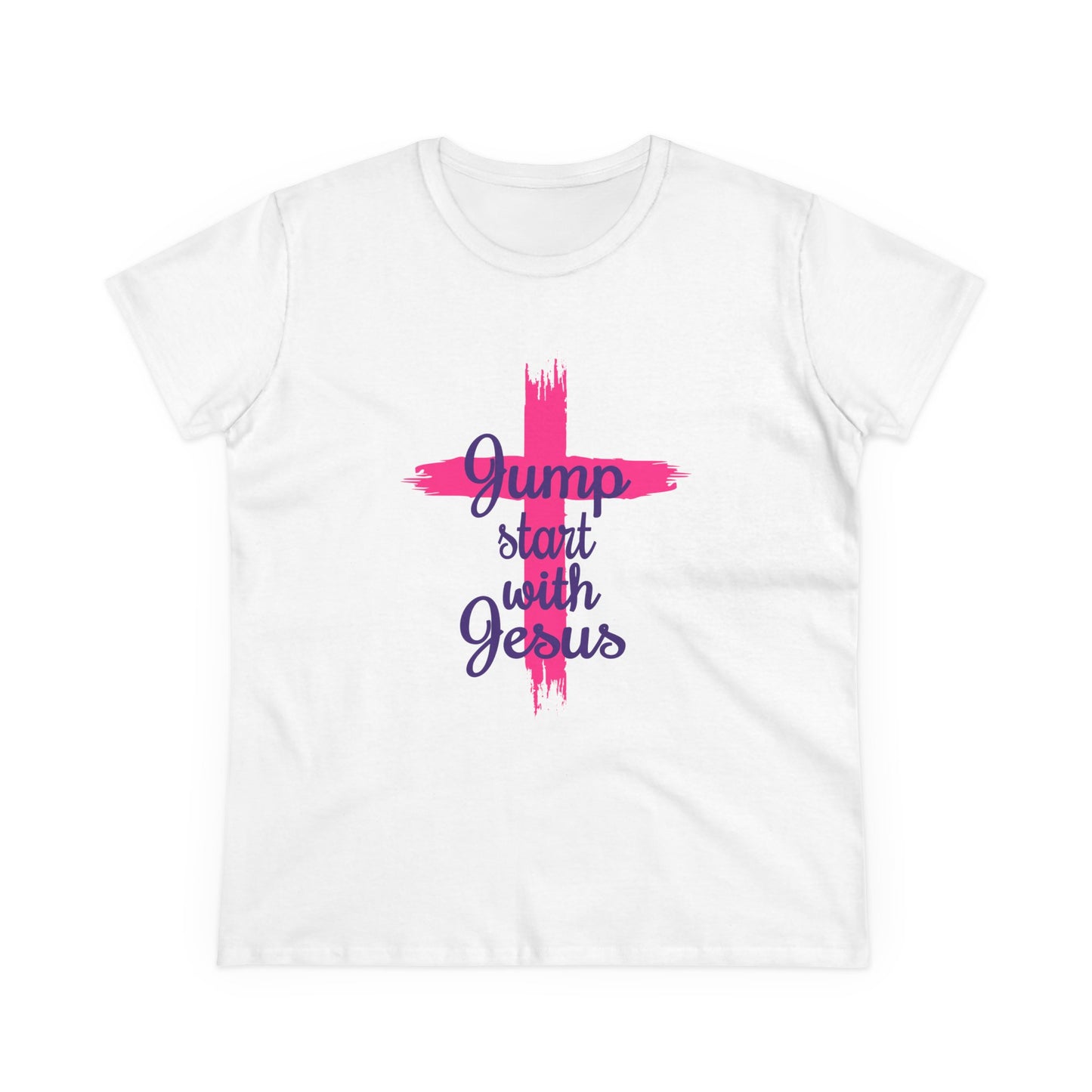 Women's Jump Start Pink & Purple Cross Tee
