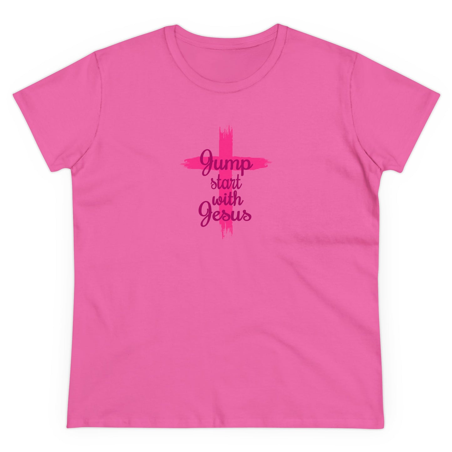 Women's  Jump Start Pink Cross Tee