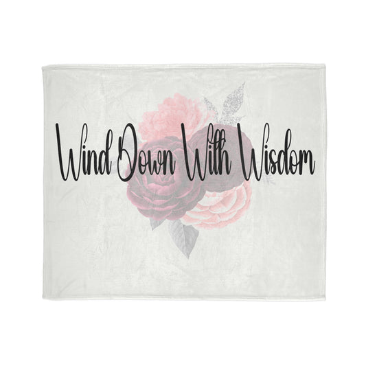 Wind Down With Wisdom Flower Polyester Blanket