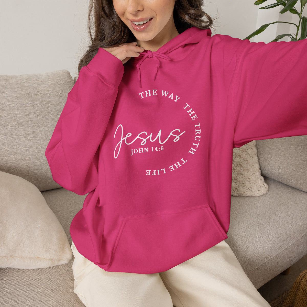 Jesus John 14:6 Hoodie – "The Way The Truth The Life" Christian Pullover