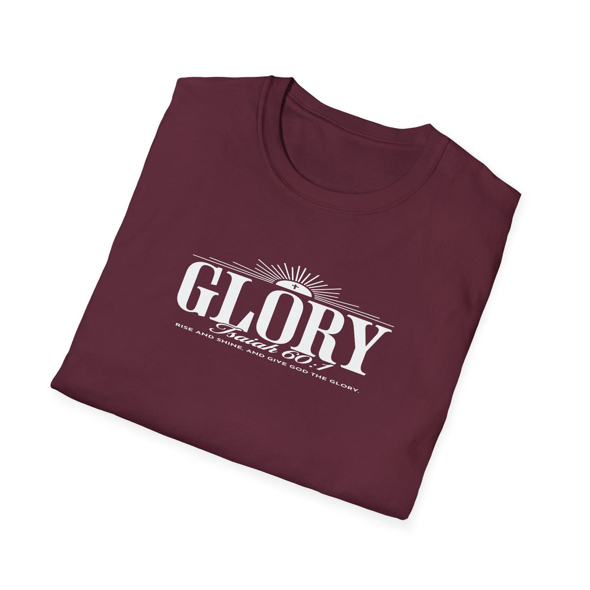 Glory Isaiah 60:1 Christian T-Shirt — Vintage Sunrise Faith Tee