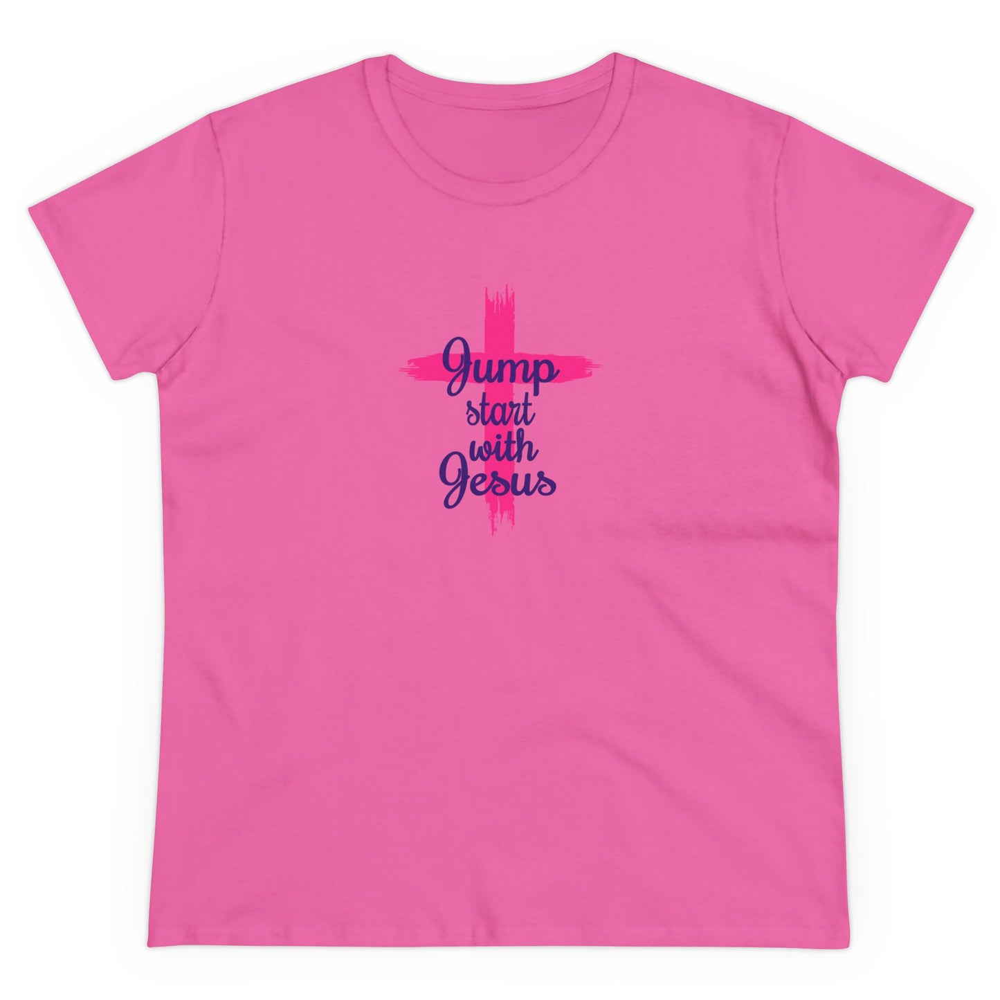 Women's Jump Start Pink & Purple Cross Tee