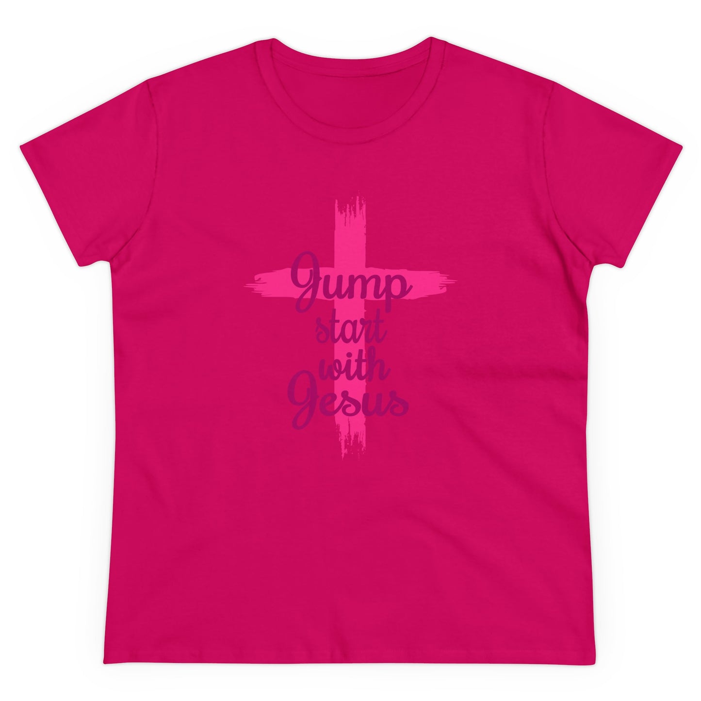 Women's  Jump Start Pink Cross Tee