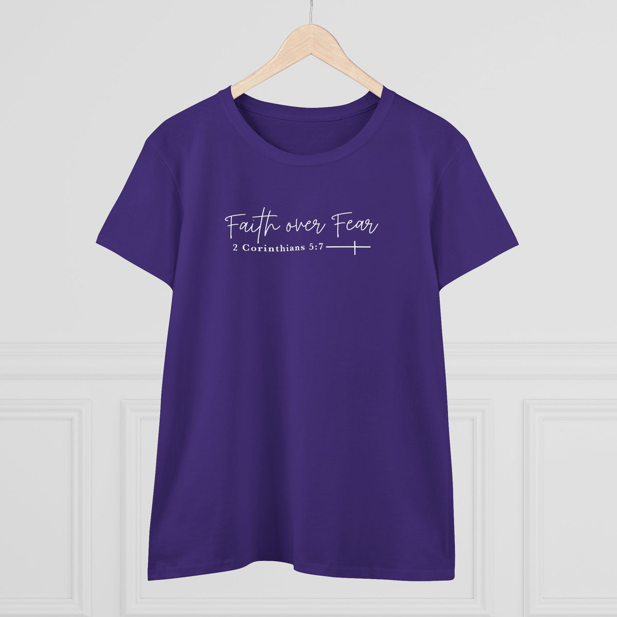 Faith Over Fear Women's Tee — 2 Corinthians 3:7 Inspirational Christian Shirt