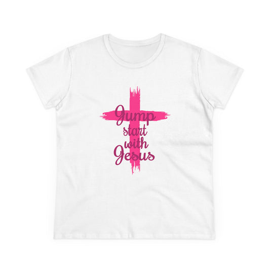 Women's  Jump Start Pink Cross Tee