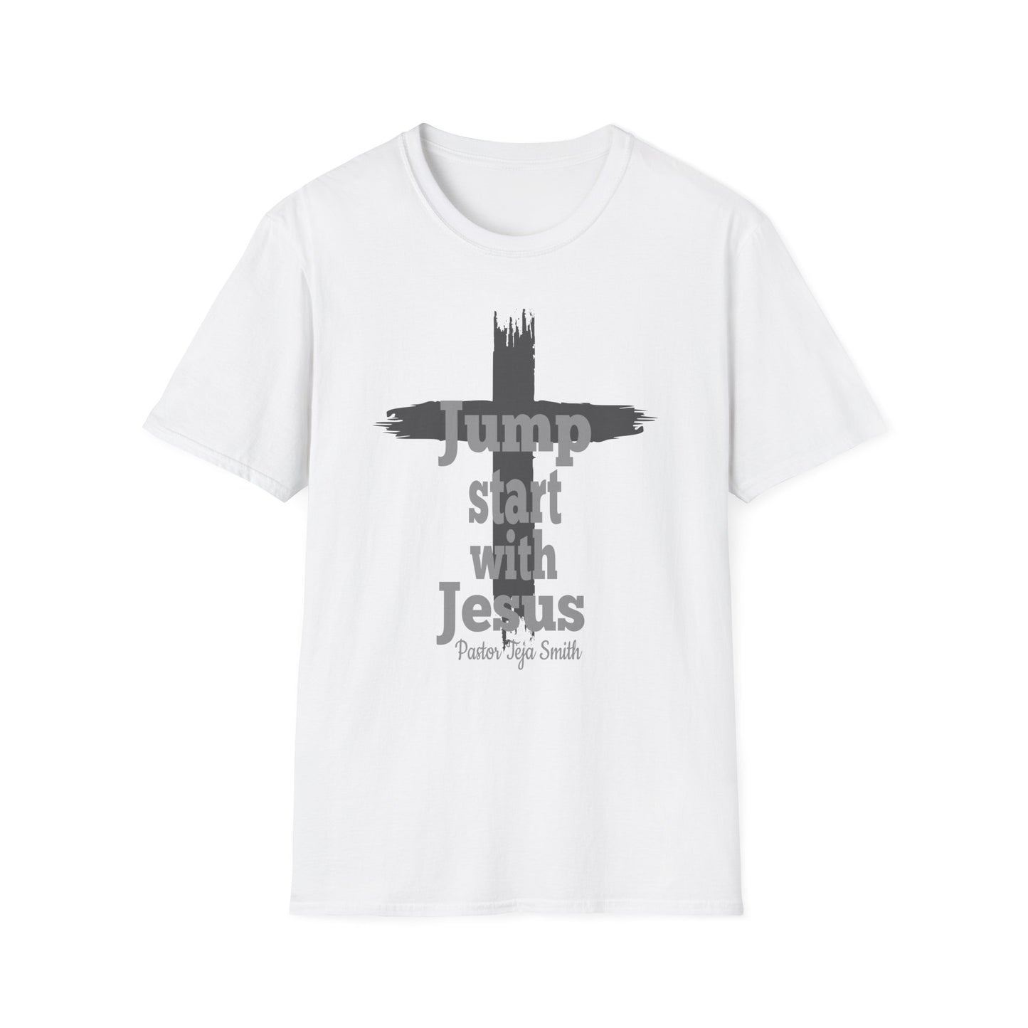 Jump Start With Jesus Cross Black T- Shirt