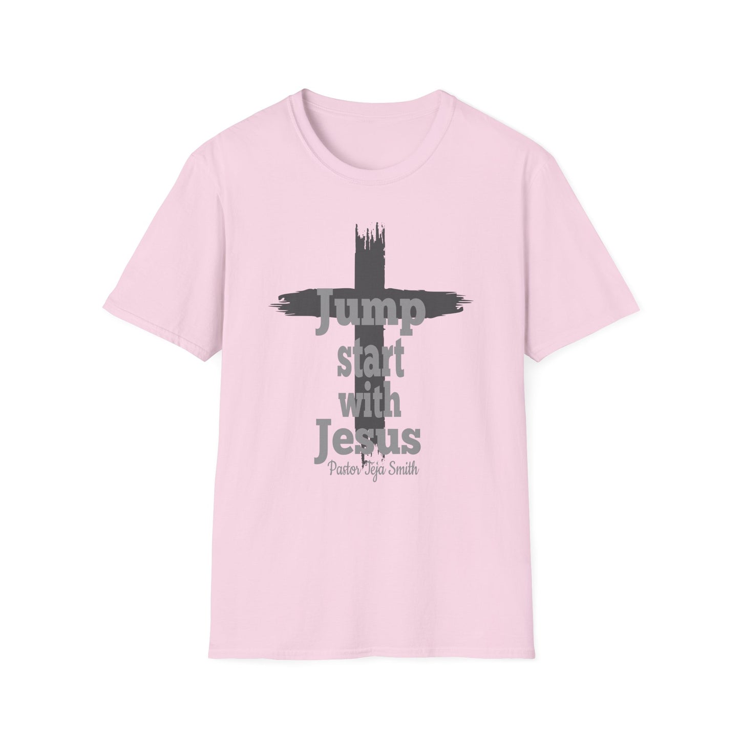 Jump Start With Jesus Cross Black T- Shirt