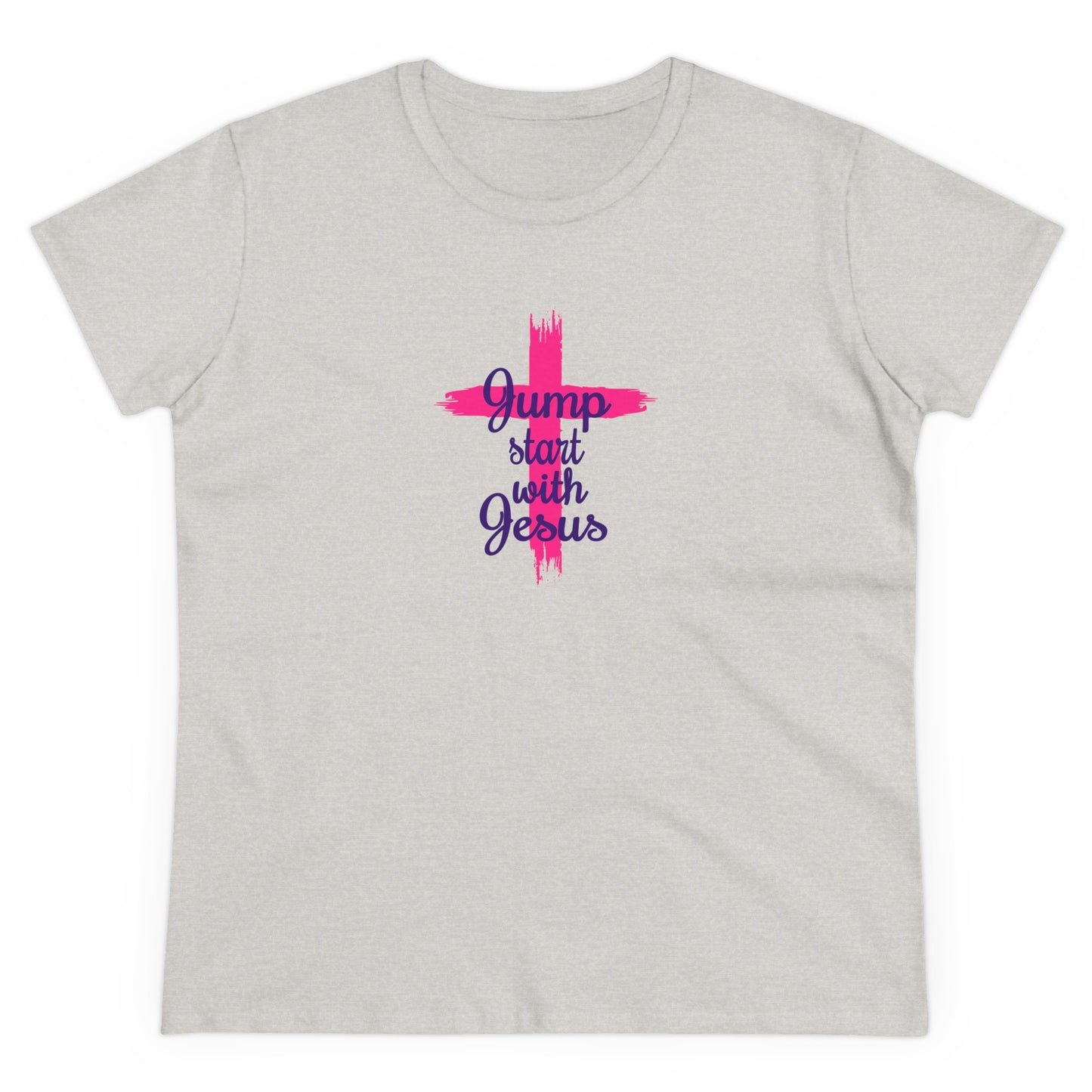 Women's Jump Start Pink & Purple Cross Tee