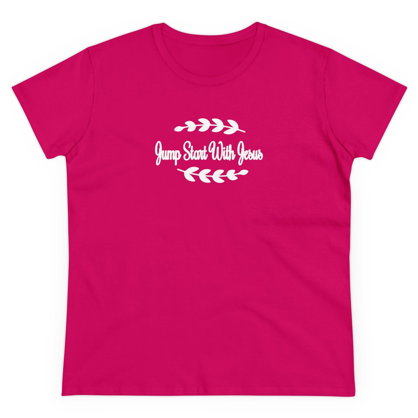 Women's Jump Start White Cursive Double Wreath Tee