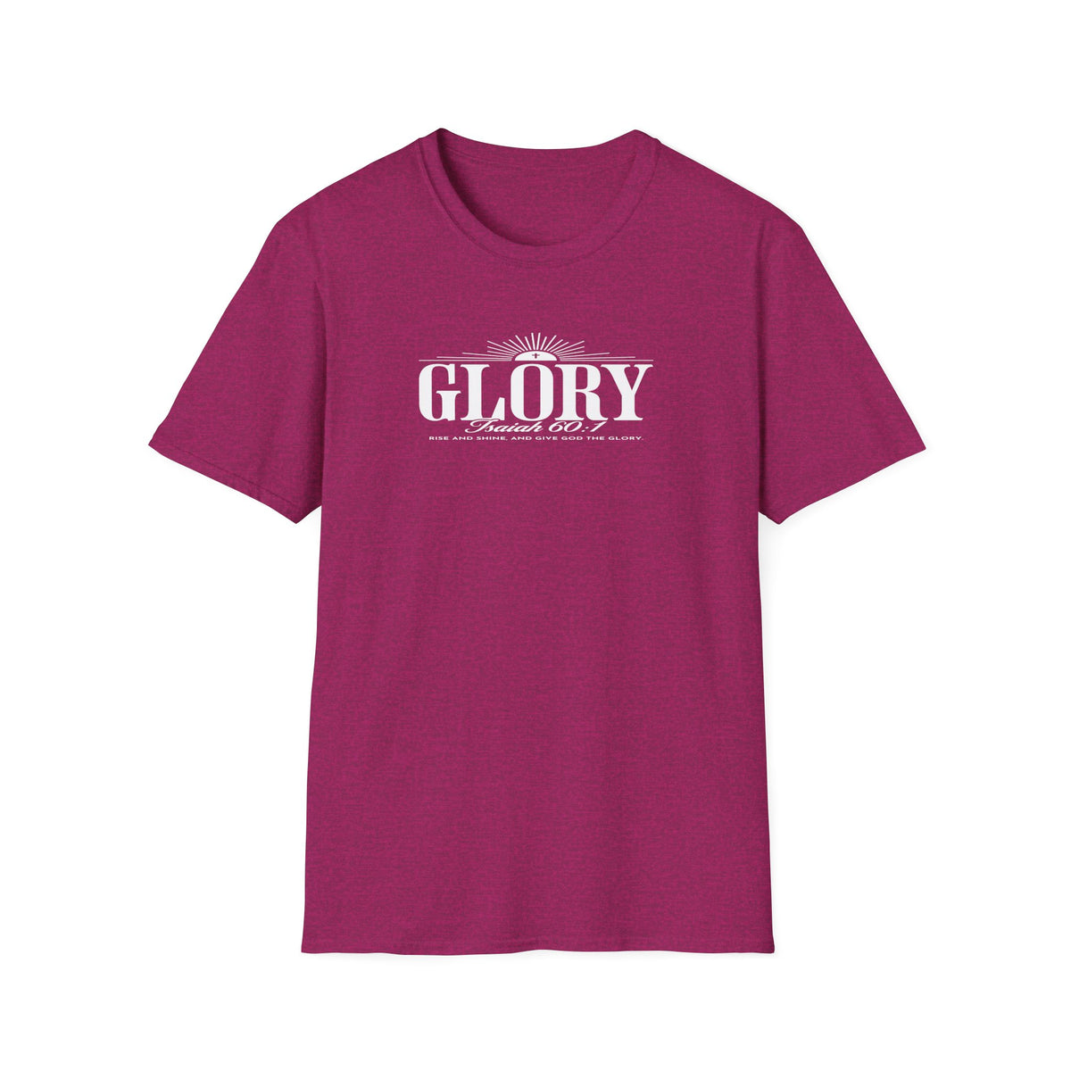 Glory Isaiah 60:1 Christian T-Shirt — Vintage Sunrise Faith Tee
