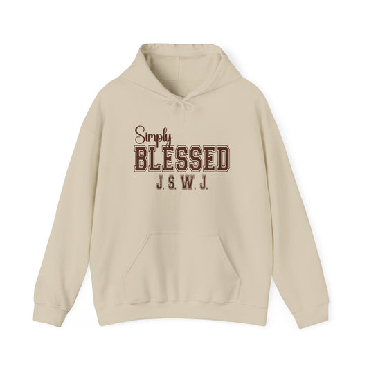 Simply Blessed Hoodie — 'Simply BLESSED' Comfort Pullover with Script & Block Lettering