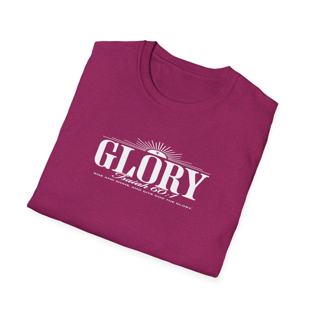 Glory Isaiah 60:1 Christian T-Shirt — Vintage Sunrise Faith Tee