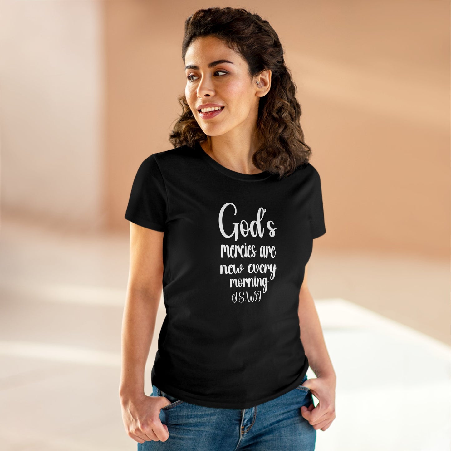 Women's God's Mercies Are New Every Morning White  Font