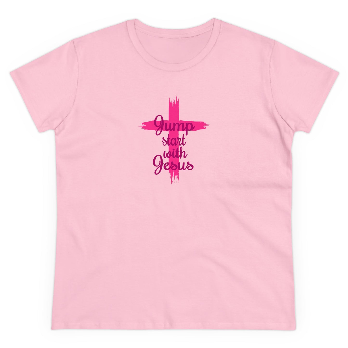 Women's  Jump Start Pink Cross Tee