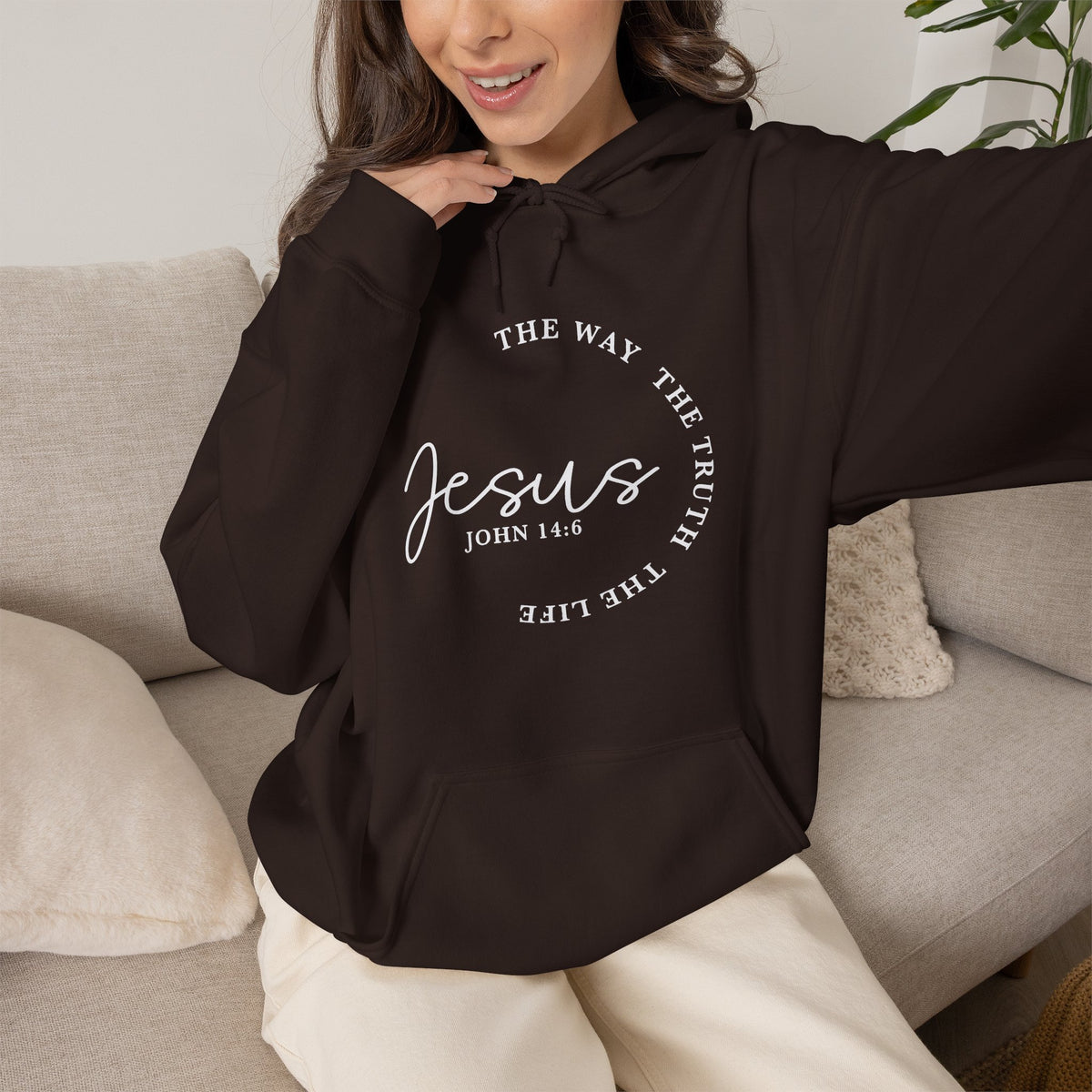 Jesus John 14:6 Hoodie – "The Way The Truth The Life" Christian Pullover