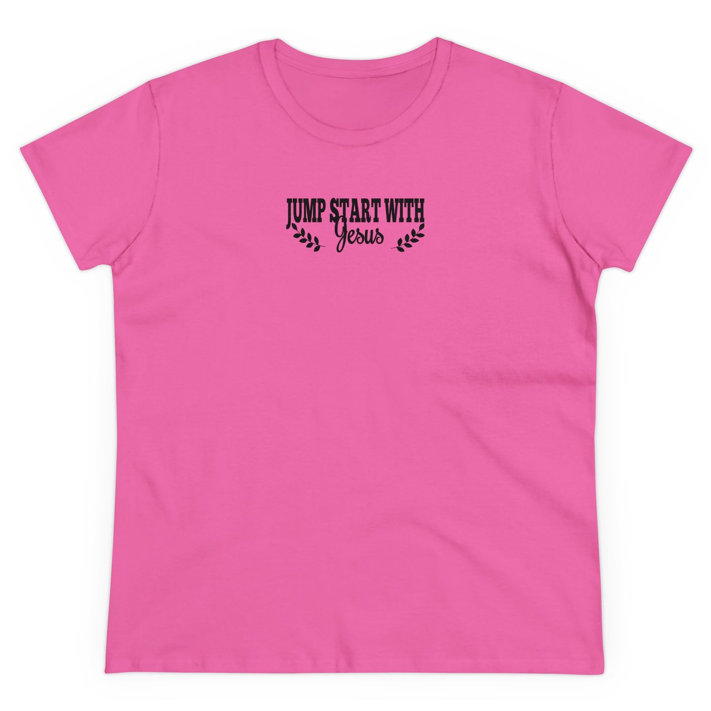 Women's Jump Start Blk Bold & Cursive Font Tee