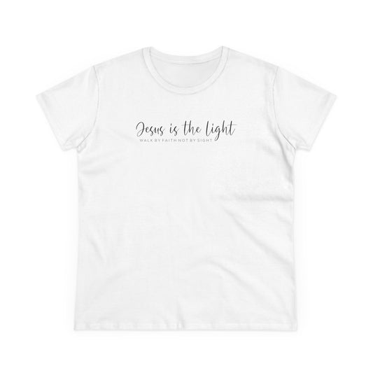 Women's Tee - "Jesus is the Light" Minimalist Shirt