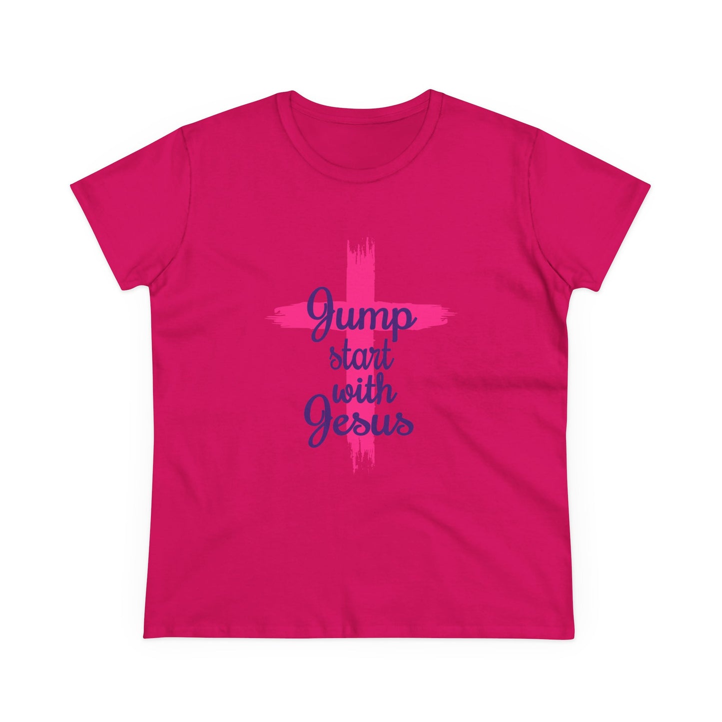 Women's Jump Start Pink & Purple Cross Tee