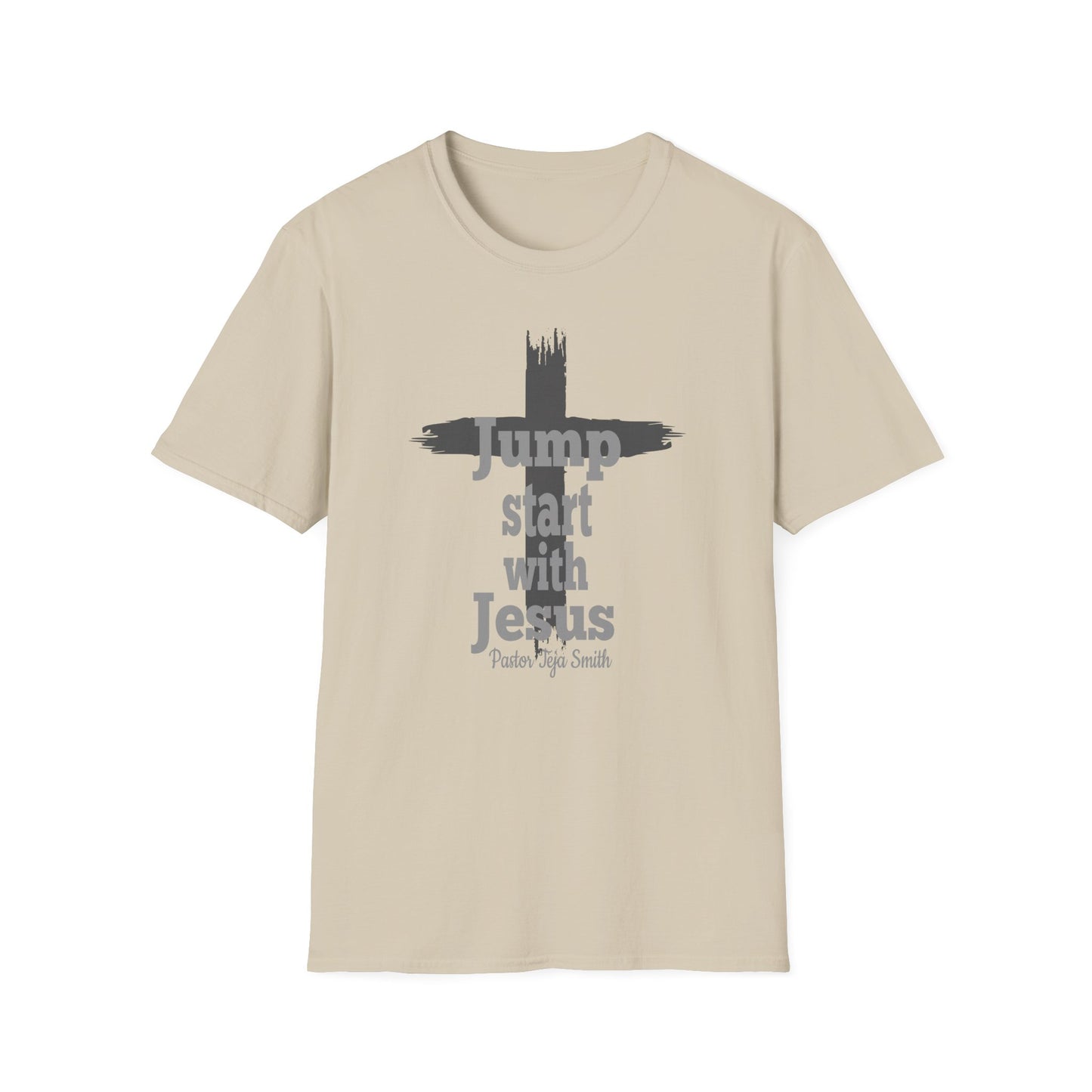 Jump Start With Jesus Cross Black T- Shirt