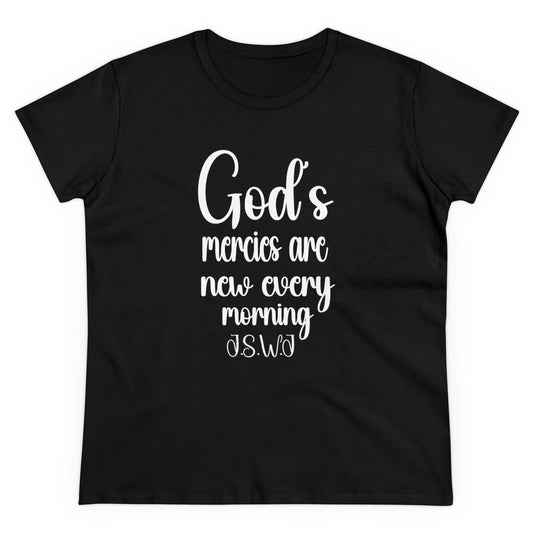 Women's God's Mercies Are New Every Morning White  Font