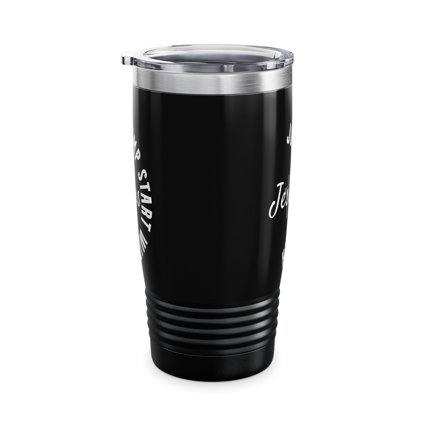 Jump Start With Jesus  Black 20oz Tumbler