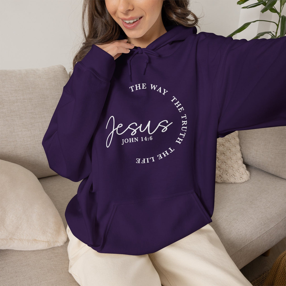 Jesus John 14:6 Hoodie – "The Way The Truth The Life" Christian Pullover