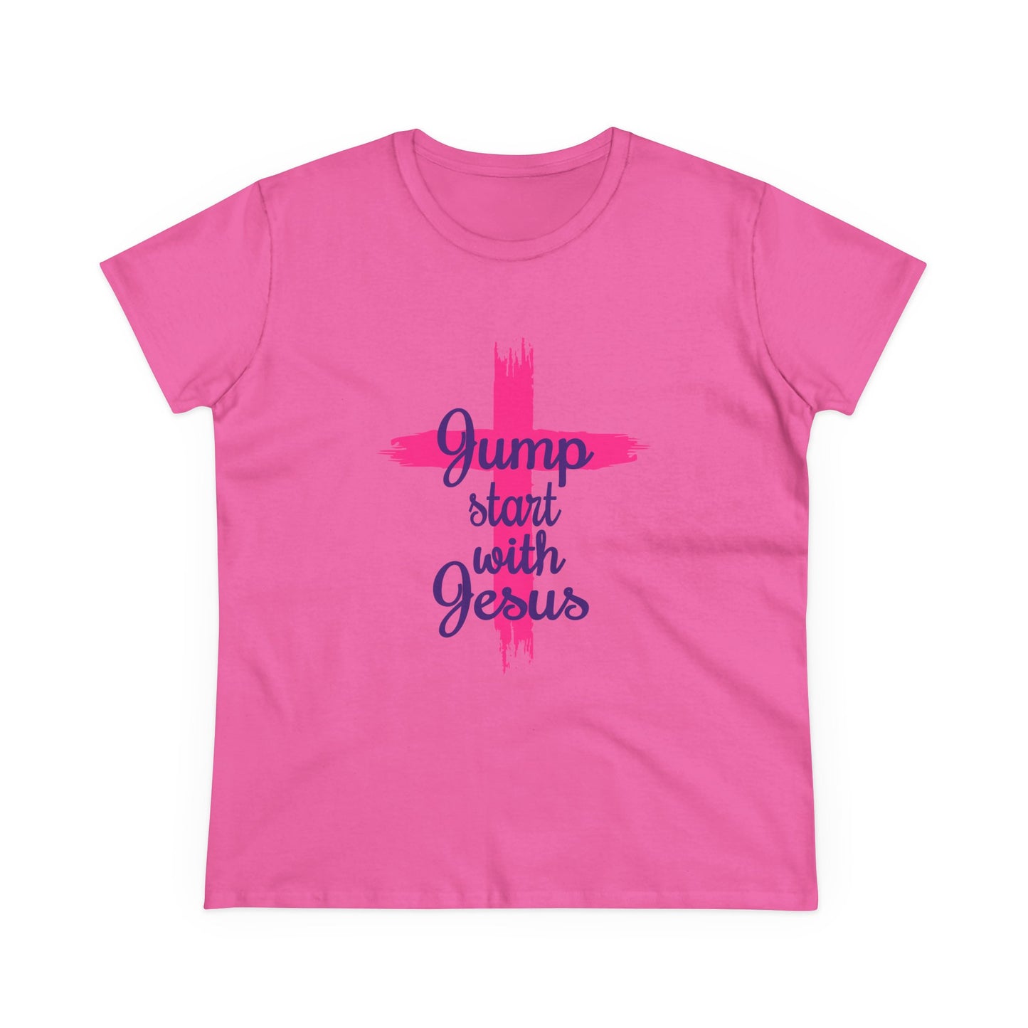 Women's Jump Start Pink & Purple Cross Tee