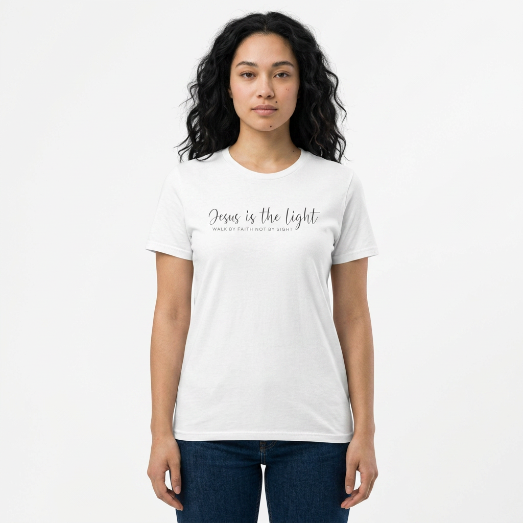 Women's Tee - "Jesus is the Light" Minimalist Shirt