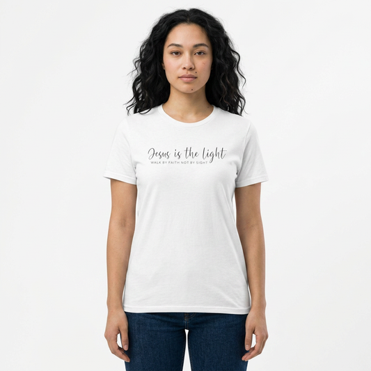 Women's Tee - "Jesus is the Light" Minimalist Shirt