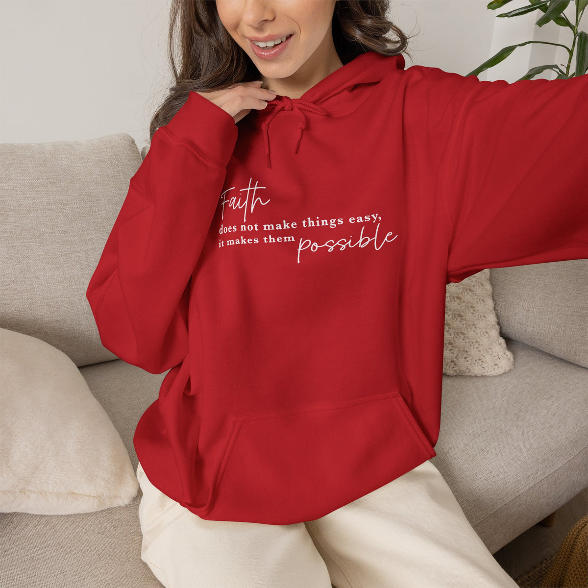 Faith Makes the Impossible Hoodie — Inspirational Christian Quote Pullover