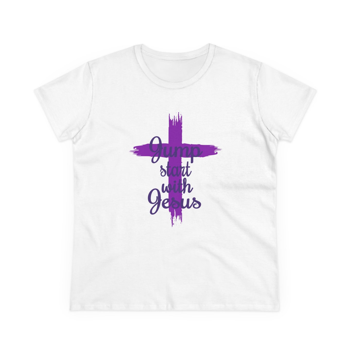Women's Jump Start Purple Cross Tee