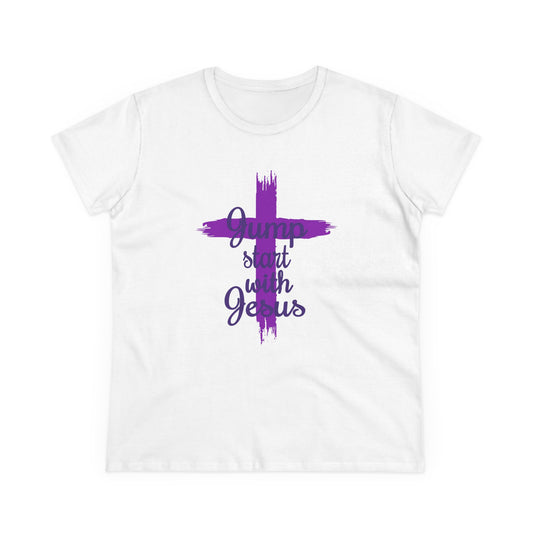 Women's Jump Start Purple Cross Tee
