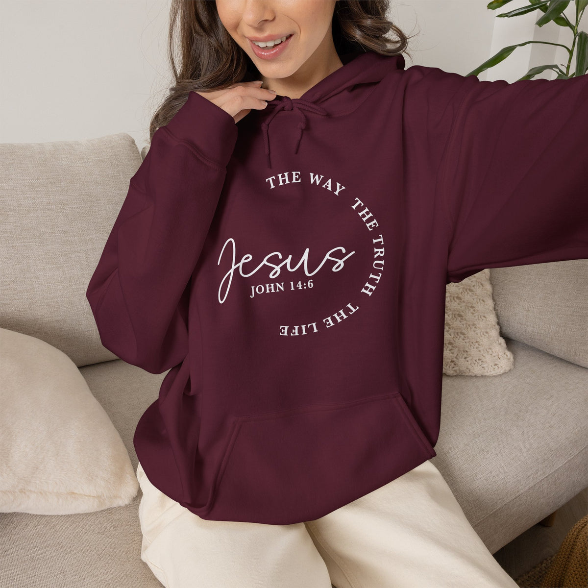 Jesus John 14:6 Hoodie – "The Way The Truth The Life" Christian Pullover
