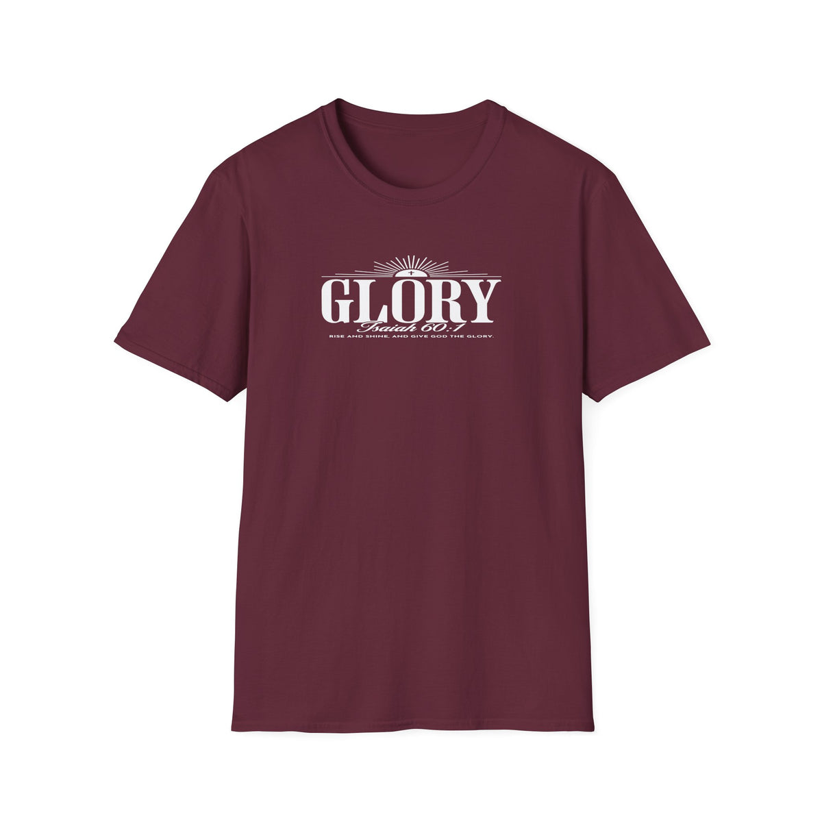 Glory Isaiah 60:1 Christian T-Shirt — Vintage Sunrise Faith Tee