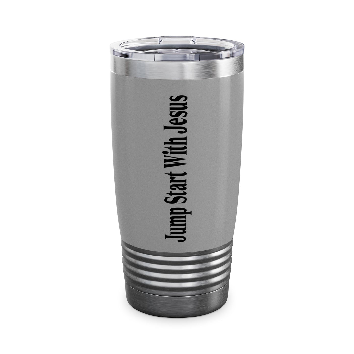 Jump Start With Jesus Grey Tumbler, 20oz