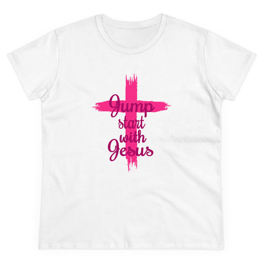 Women's  Jump Start Pink Cross Tee