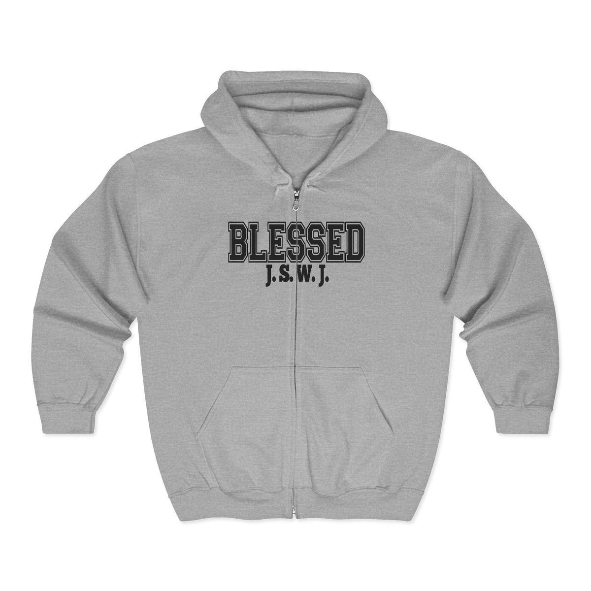 Blessed Zip Hoodie - "BLESSED" Graphic Full-Zip Sweatshirt