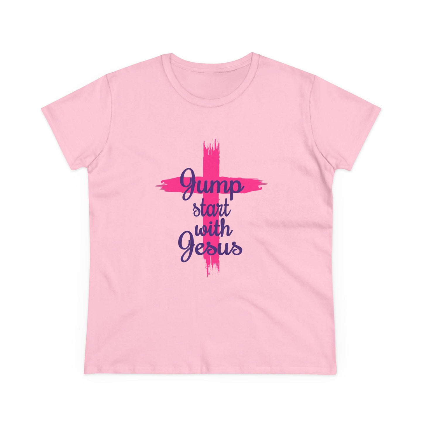Women's Jump Start Pink & Purple Cross Tee