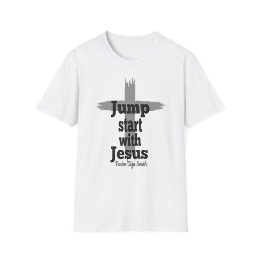 Jump Start With Jesus Cross Unisex -Shirt