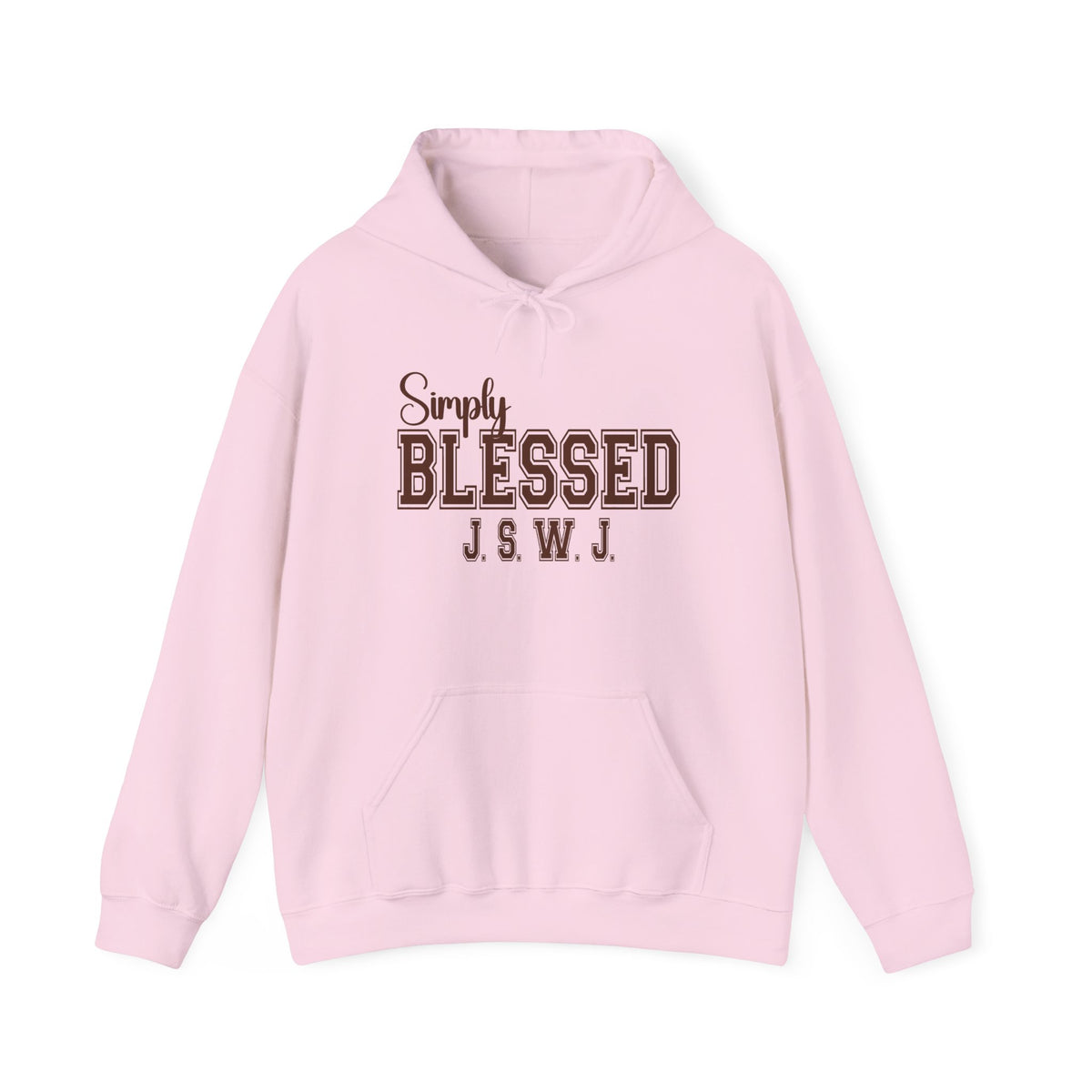 Simply Blessed Hoodie — 'Simply BLESSED' Comfort Pullover with Script & Block Lettering