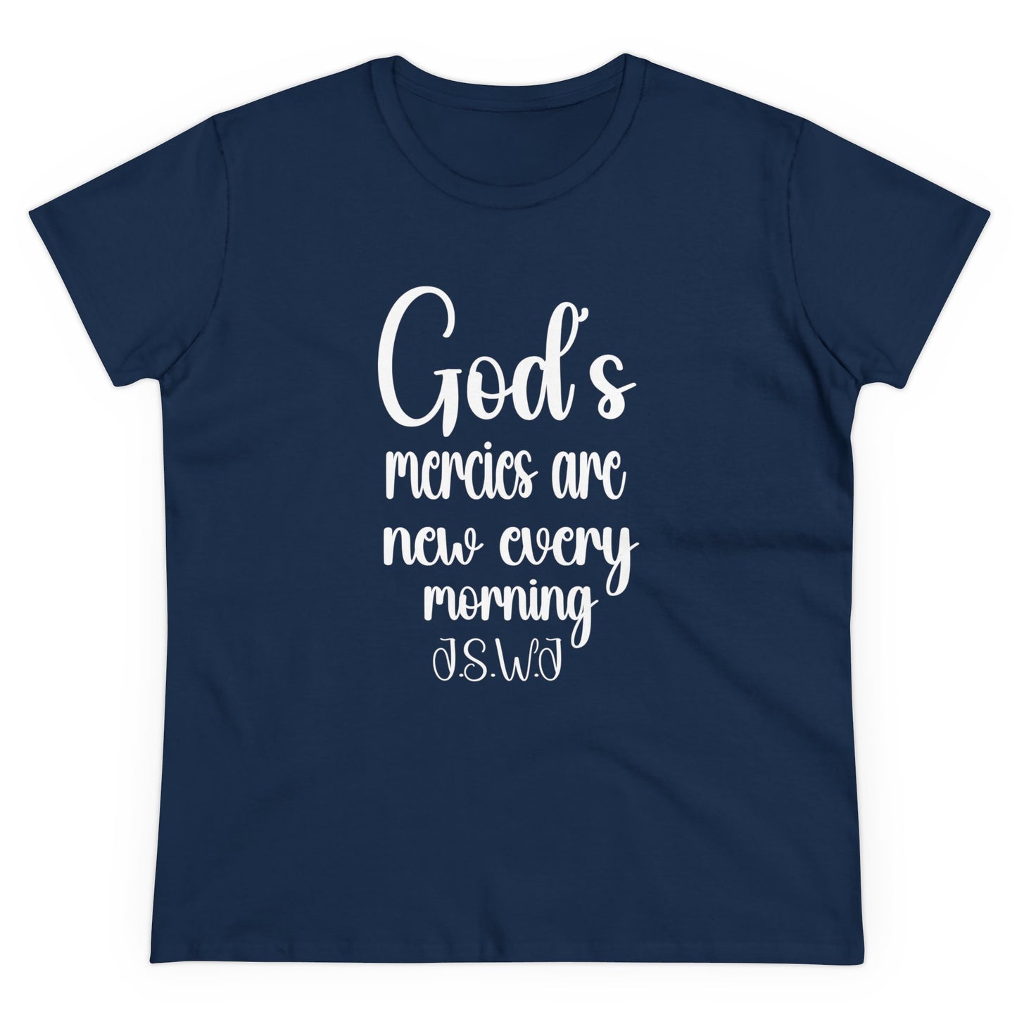 Women's God's Mercies Are New Every Morning White  Font