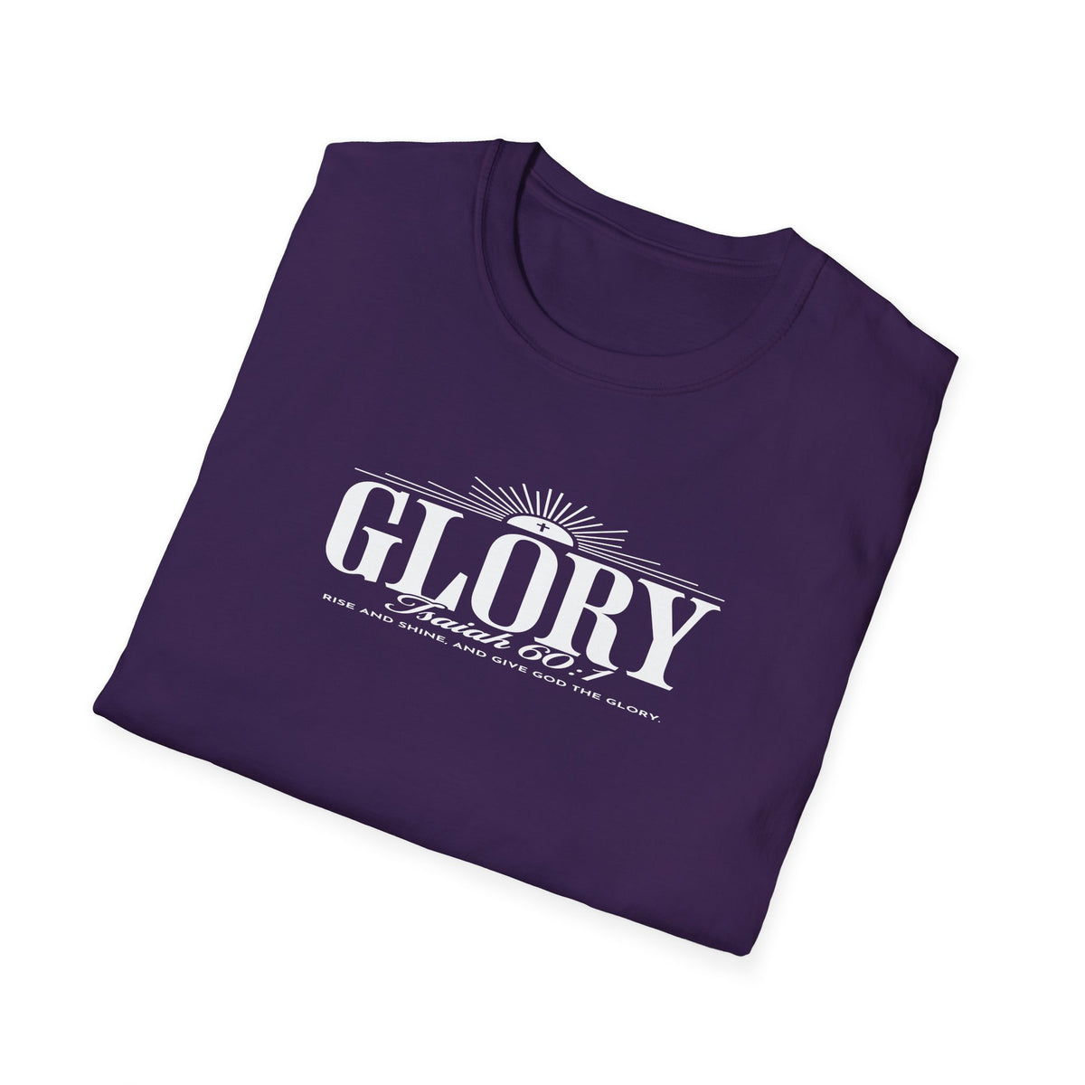 Glory Isaiah 60:1 Christian T-Shirt — Vintage Sunrise Faith Tee