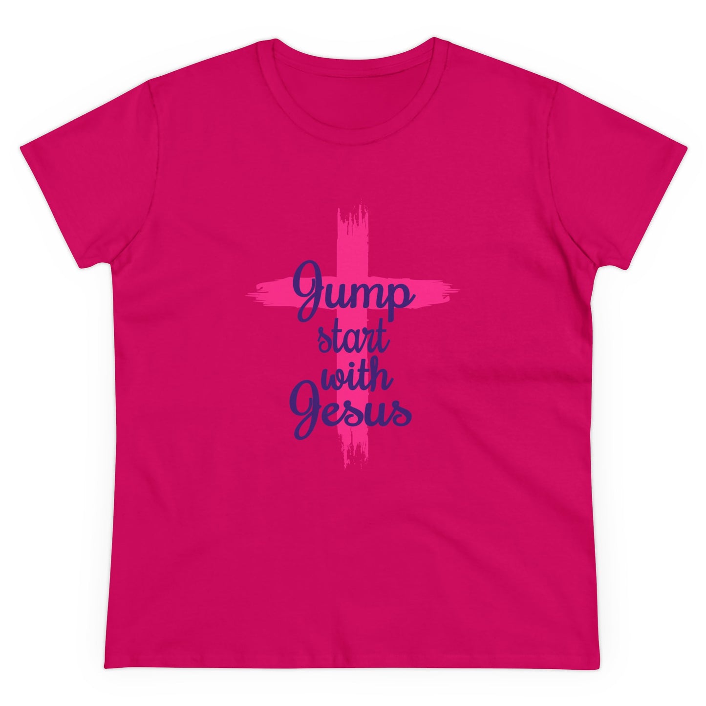 Women's Jump Start Pink & Purple Cross Tee