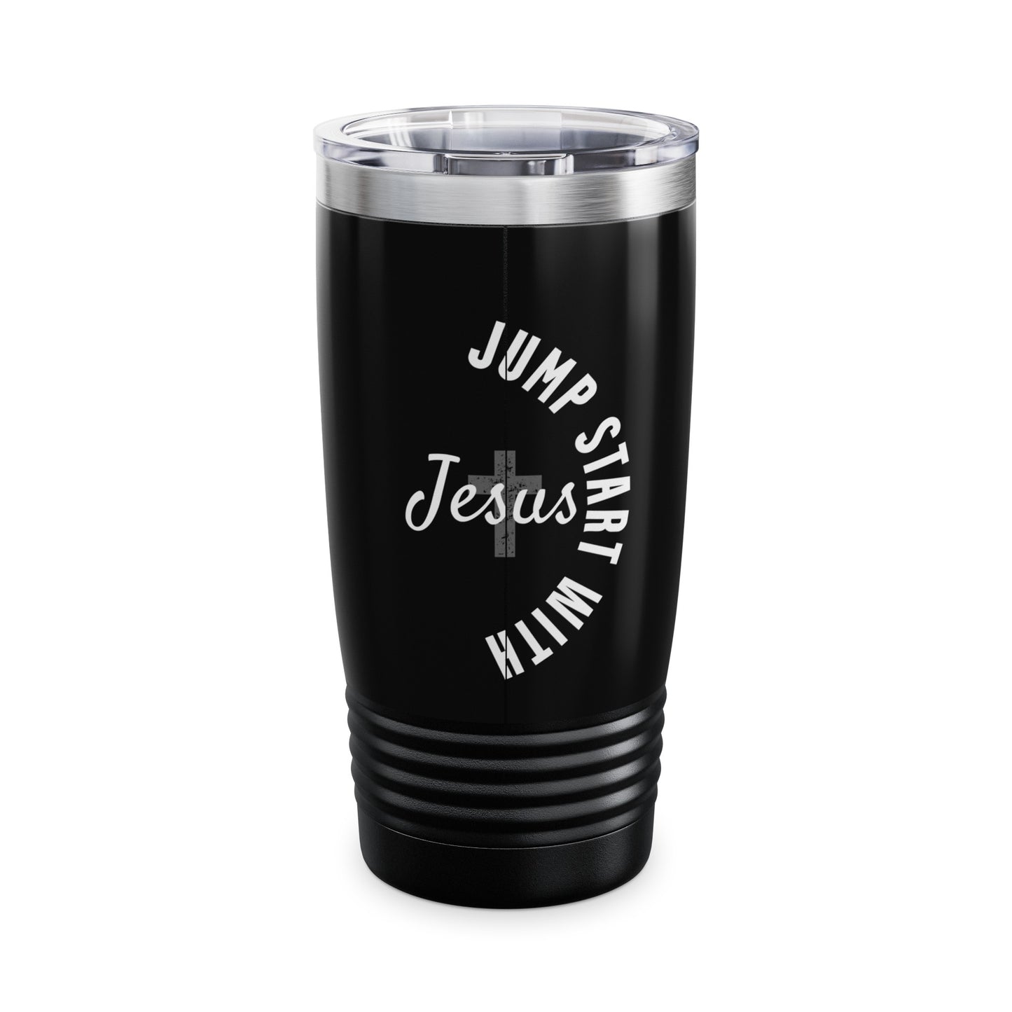 Jump Start With Jesus  Black 20oz Tumbler