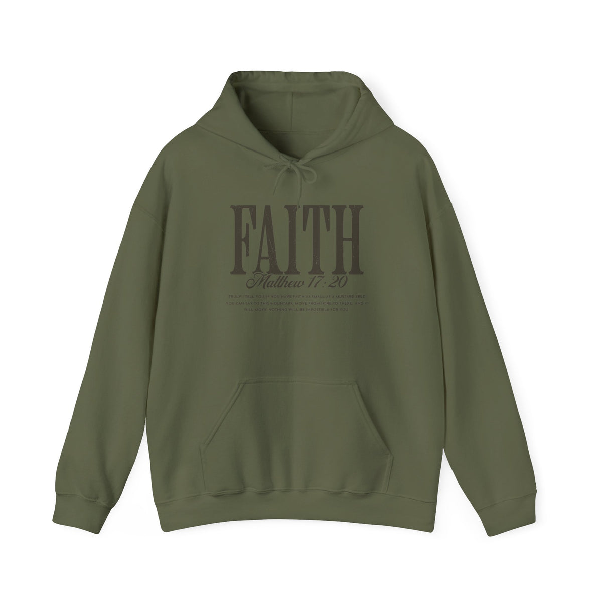 Faith Hoodie - Matthew 17:20 Christian Inspirational Pullover